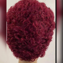 Load image into Gallery viewer, Curly short Human Hair Wig ( Burgundy)
